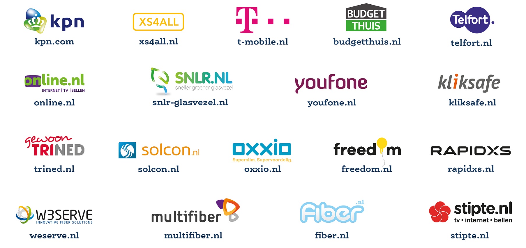 Internet-service-providers die leveren op het netwerk van GlasDraad Westerkwartier